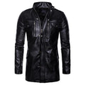 Men's High Quality Windbreaker Faux Leather Overcoat