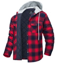 VAC Men's Cotton Flannel Hooded Shirt Jacket