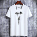 HELLO Men's Letter Printed 100% Cotton T-Shirt