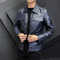 COUR Men's Fall/Winter Collar Faux Leather Jacket