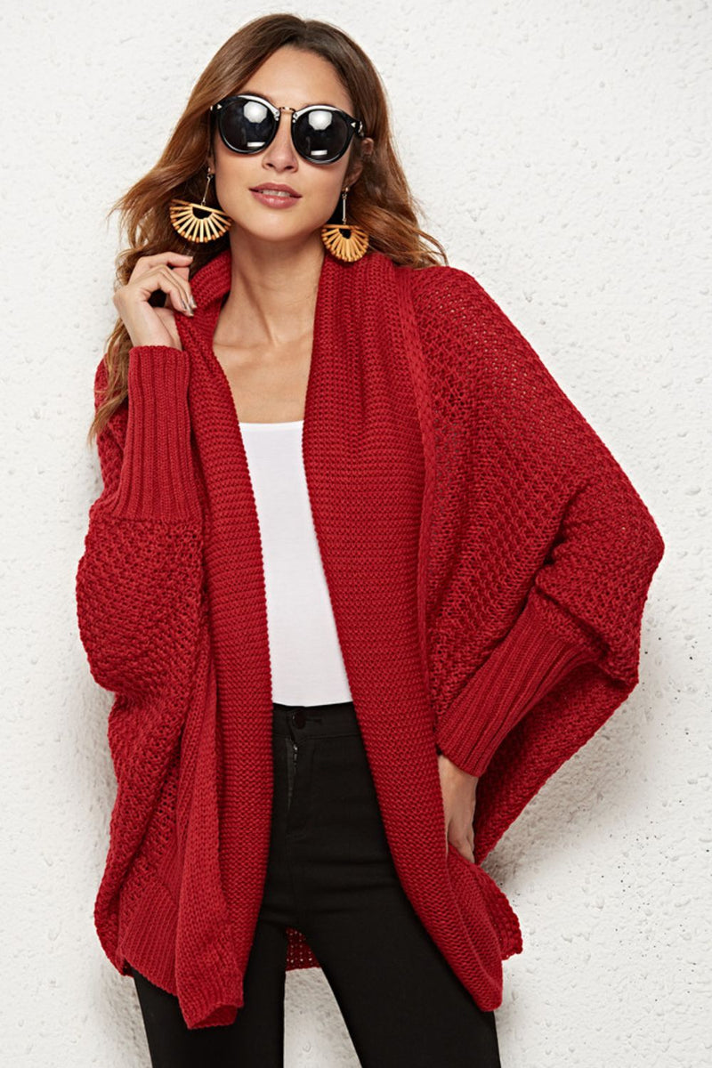 Cardigan long ouvert à manches dolman sur le devant