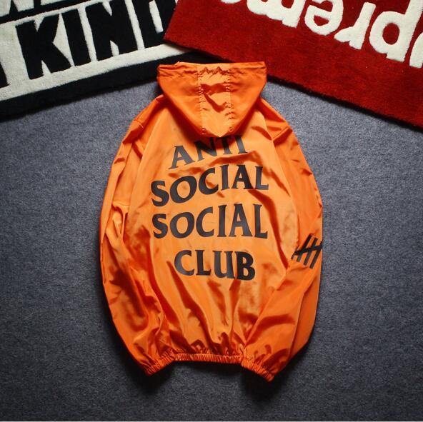 Anti Social Casual Printed Windbreaker Coat - AM APPAREL