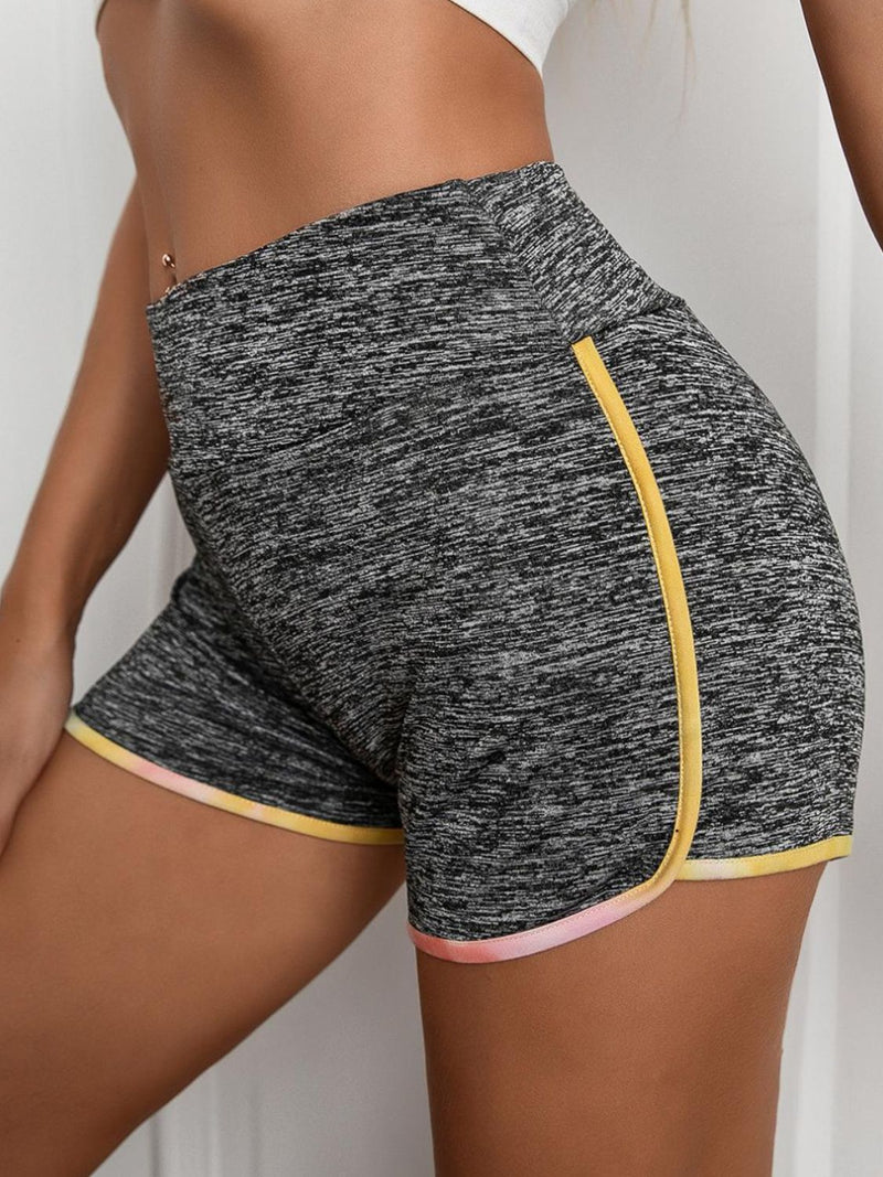 Shorts jaspeados con cinturilla ancha