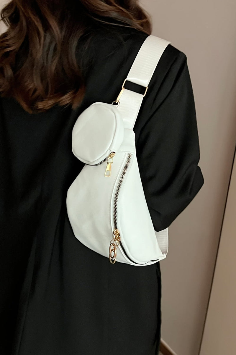 Sac à bandoulière en cuir PU avec petit sac à main