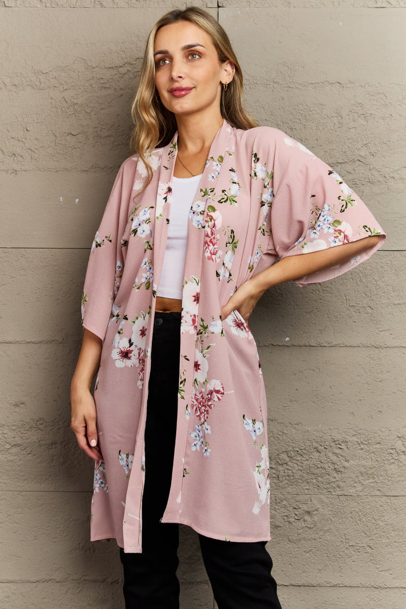 Justin Taylor Aurora Rose Floral Kimono