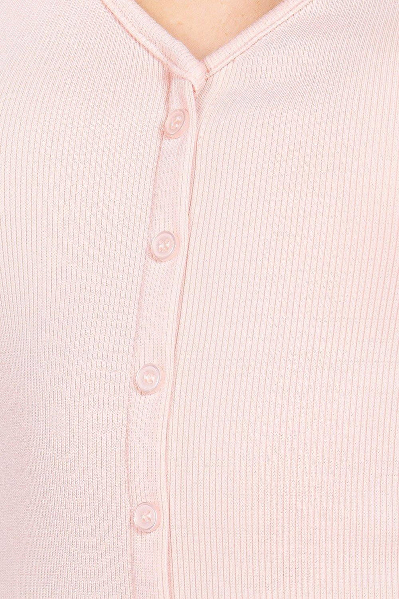 Button Slit Rib Cami Midi Dress - AM APPAREL