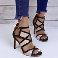 Chill Night Cross Strap High Heel Sandals - AM APPAREL