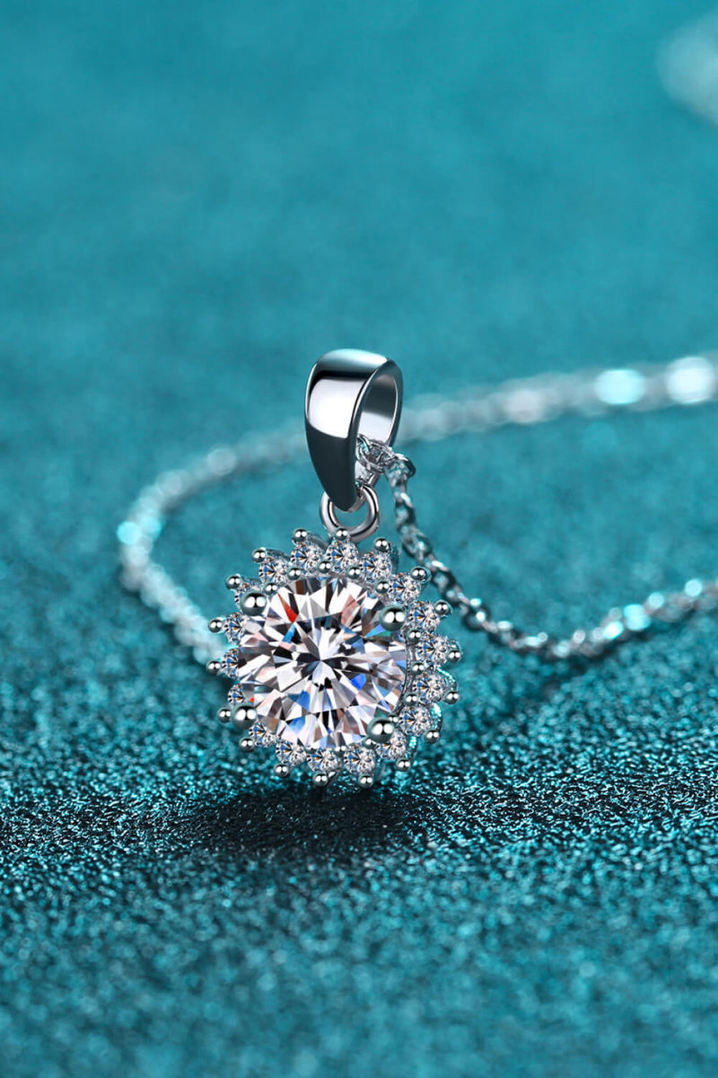 Collier pendentif moissanite en argent sterling 925