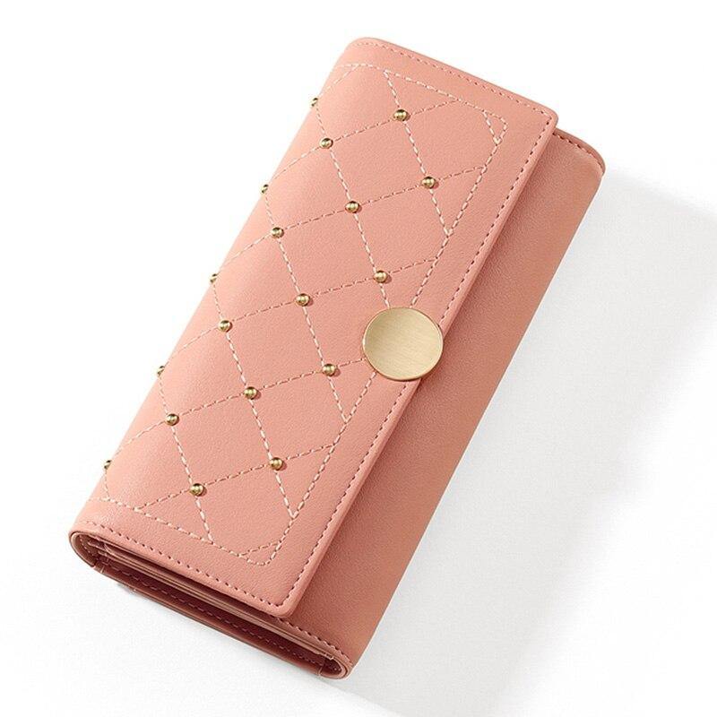 Designer Rivet Button Trifold Wallet Clutch - AM APPAREL