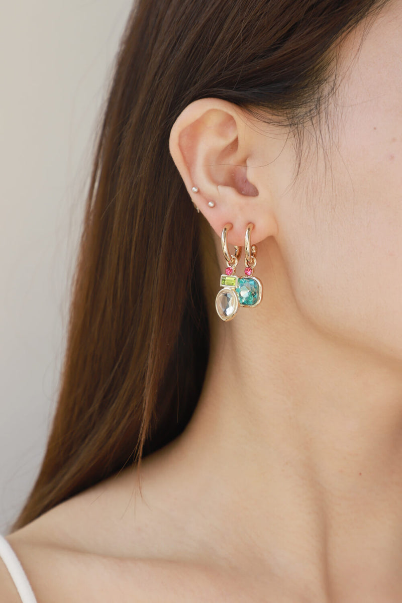 5 paires de boucles d'oreilles pendantes en cristal en gros