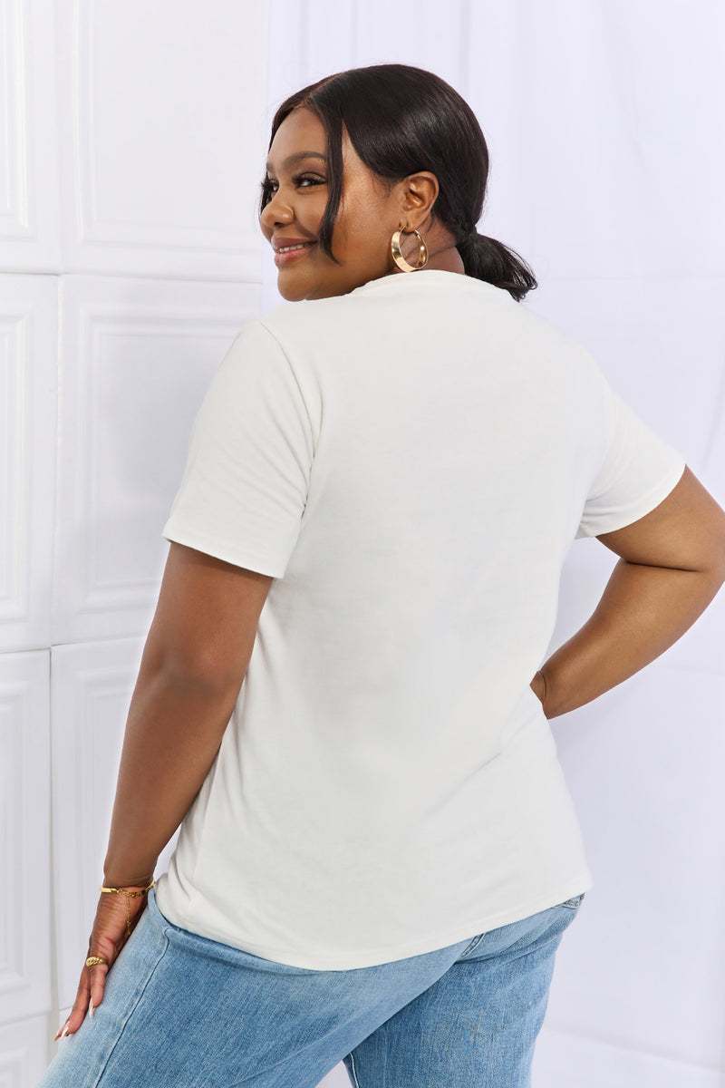 T-shirt en coton avec image de crâne pleine taille Simply Love