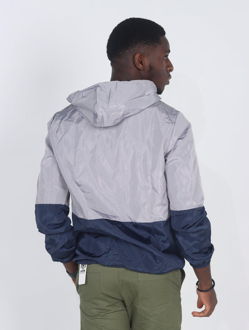 EMBRACE Men's Hooded Patchwork Windbreaker Jacket - AM APPAREL