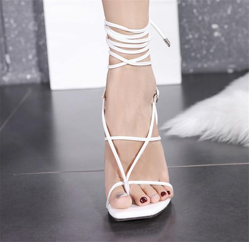 Extra Elegant Ankle Strappy Party High Heels - AM APPAREL