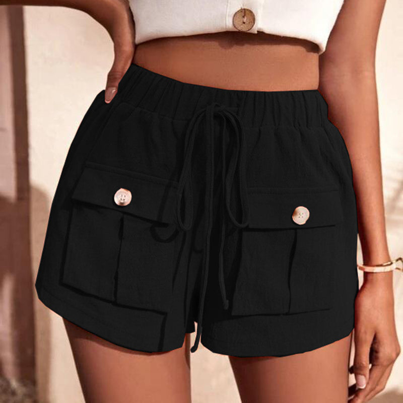 Shorts cargo con cintura anudada