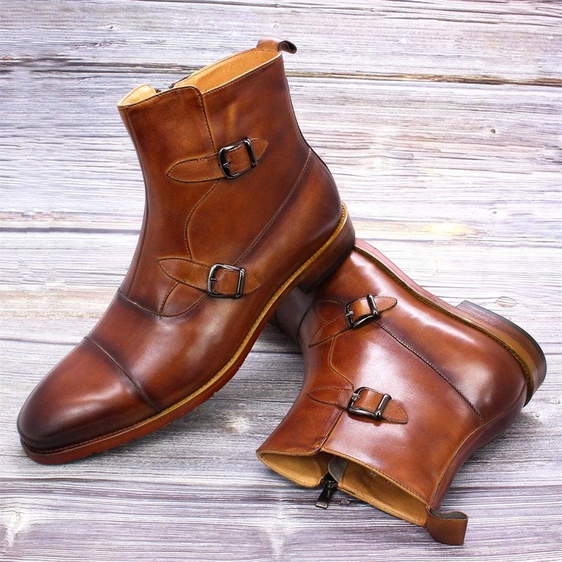 FELIX Men's Leather Mid-Calf Handmade Boots - AM APPAREL