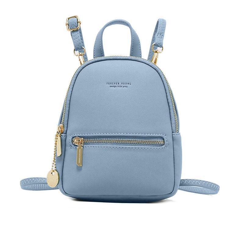 Forever Young Small Designer PU Leather Backpack - AM APPAREL