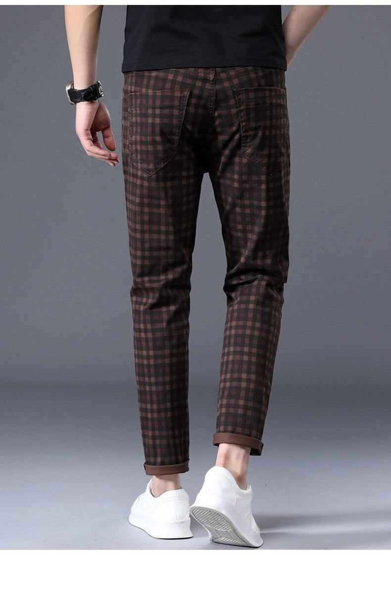 ICPANS Men's Plaid Ankle Length Pants - AM APPAREL