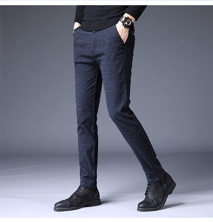 JANTOUR Men's Autumn Slim Formal Pants - AM APPAREL