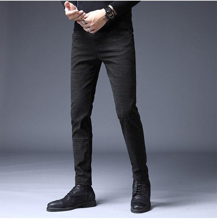 JANTOUR Men's Autumn Slim Formal Pants - AM APPAREL