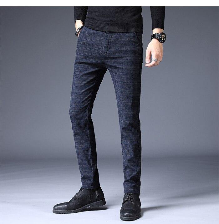 JANTOUR Men's Autumn Slim Formal Pants - AM APPAREL