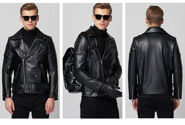 MAUROC Men's Leather Biker Jacket - AM APPAREL