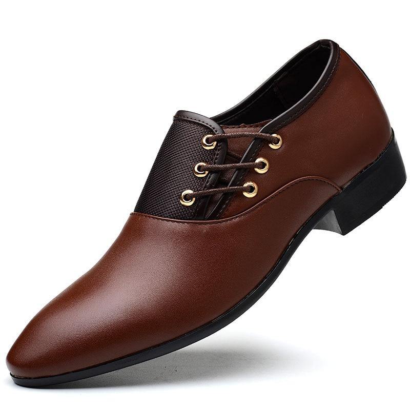 MAZE Men's Faux Leather Oxford Shoes - AM APPAREL