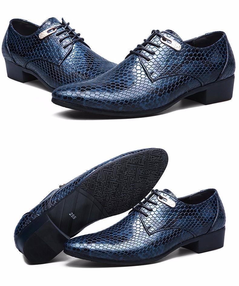 MAZE Men's Python Pattern Oxfords Shoes - AM APPAREL