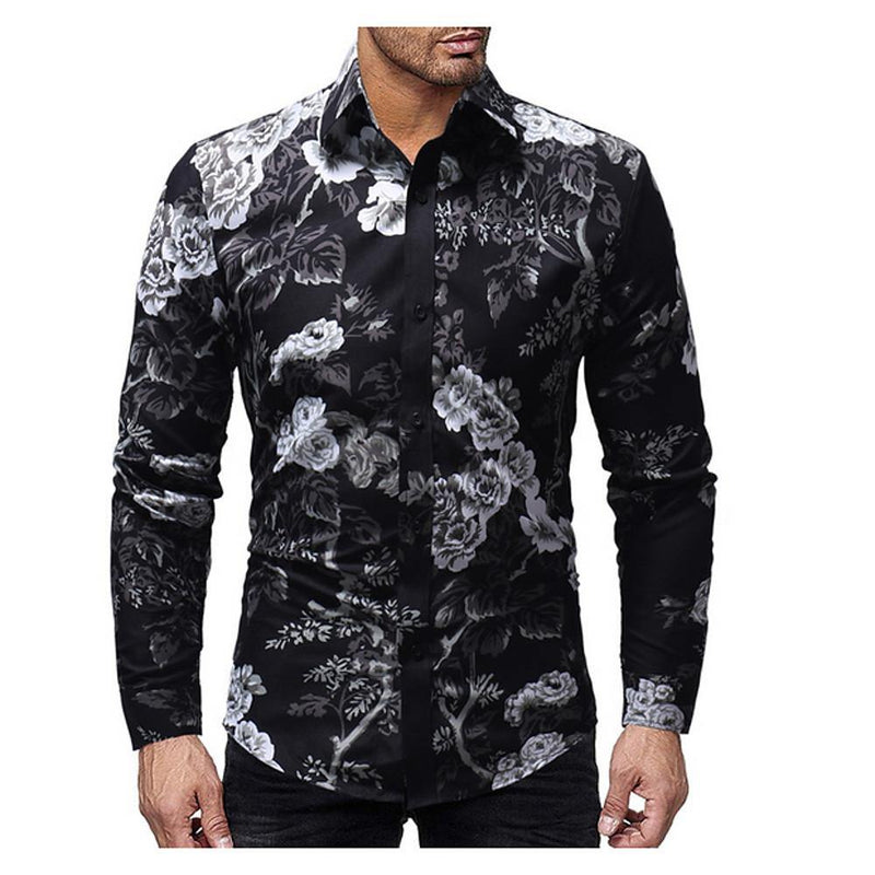 Men's 3D print Black Polyester Shirt - AM APPAREL