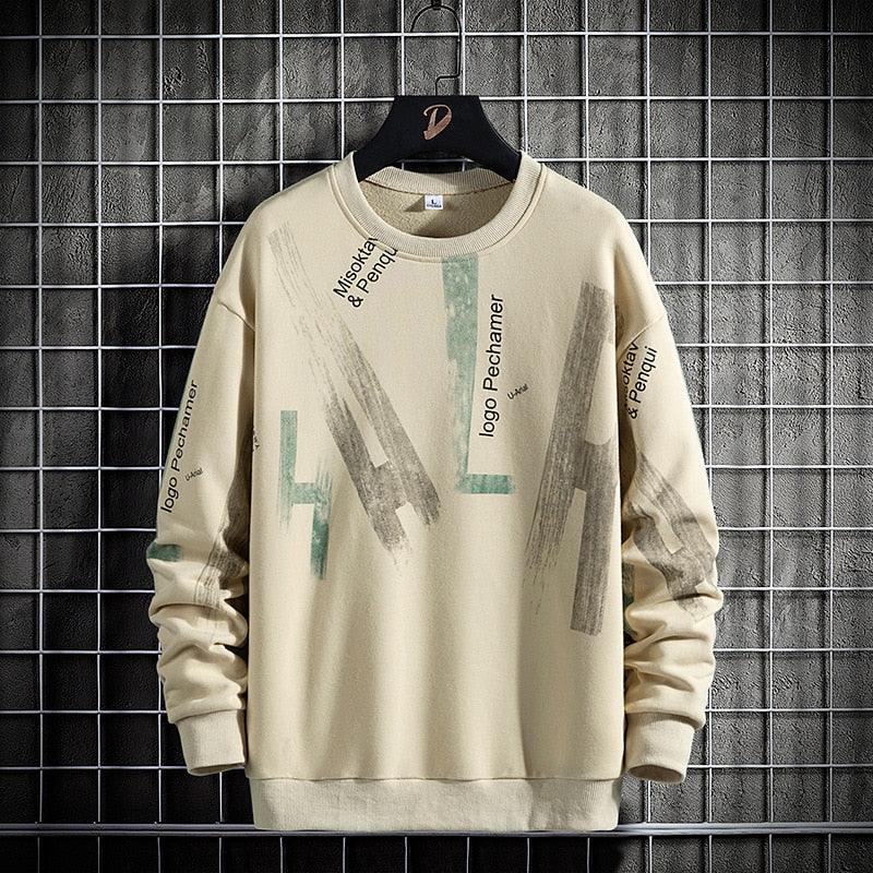 Men's Autumn Patchwork Print Long Sleeve Top - AM APPAREL