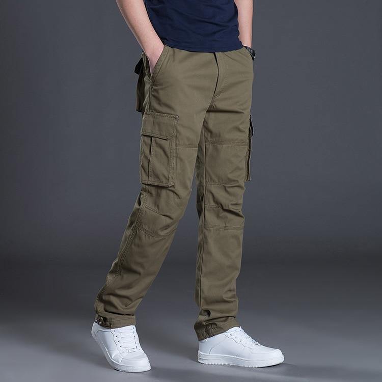 Men's Casual Multi Pockets Military Cargo Pants - AM APPAREL