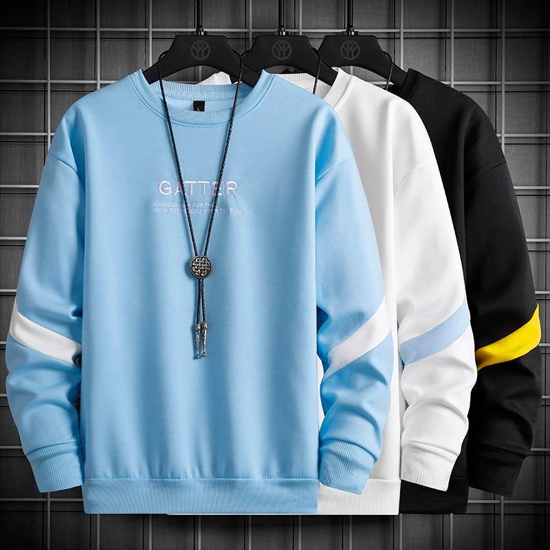 Men's Casual Round Collar Sweatshirt - AM APPAREL