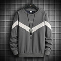 Men's Casual Round Neck Patchwork Sweatshirt - AM APPAREL