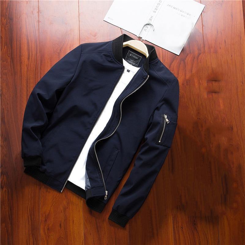 Men's Casual Slim Fit Bomber Jacket - AM APPAREL