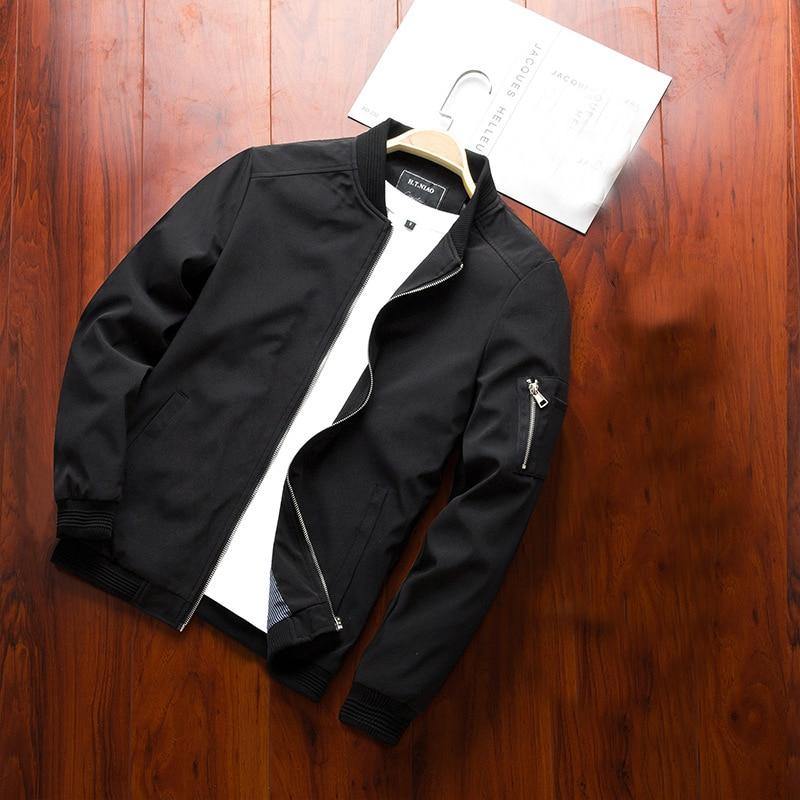 Men's Casual Slim Fit Bomber Jacket - AM APPAREL