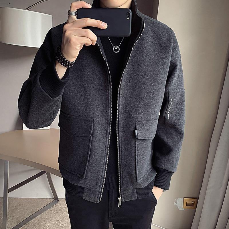 Men's Casual Wool Outwear Jacket - AM APPAREL