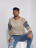 Men's Classic Patchwork Print Polyester Long Sleeve Top - AM APPAREL