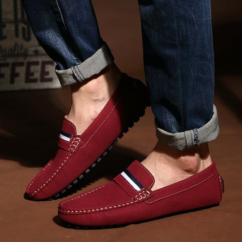 Men's Cow Suede Leather Luxury Loafers - AM APPAREL