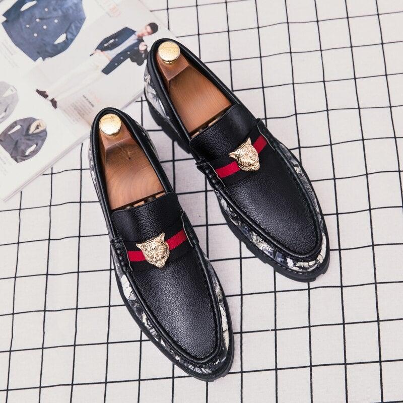 Men's Designer Faux Leather Luxury Loafers - AM APPAREL