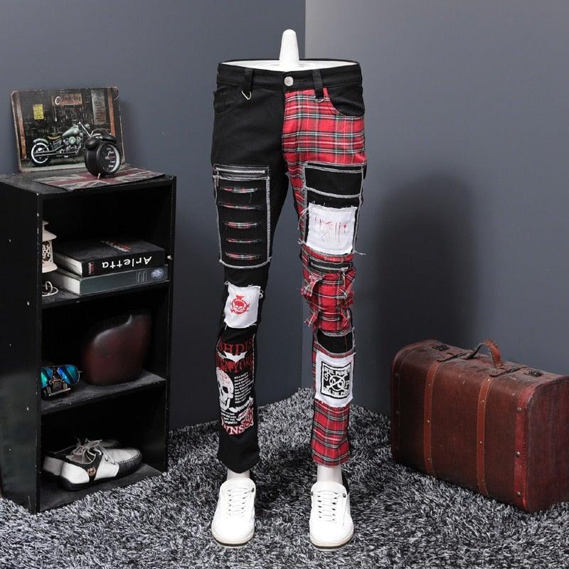 Men's European Style Patchwork Luxury Jeans - AM APPAREL