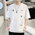 Men's Fashion Embroidere Cotton T-shirts - AM APPAREL