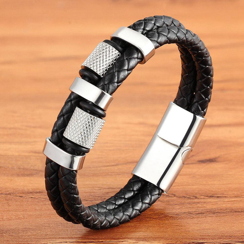 Men's Fashion Leather Bracelet - AM APPAREL