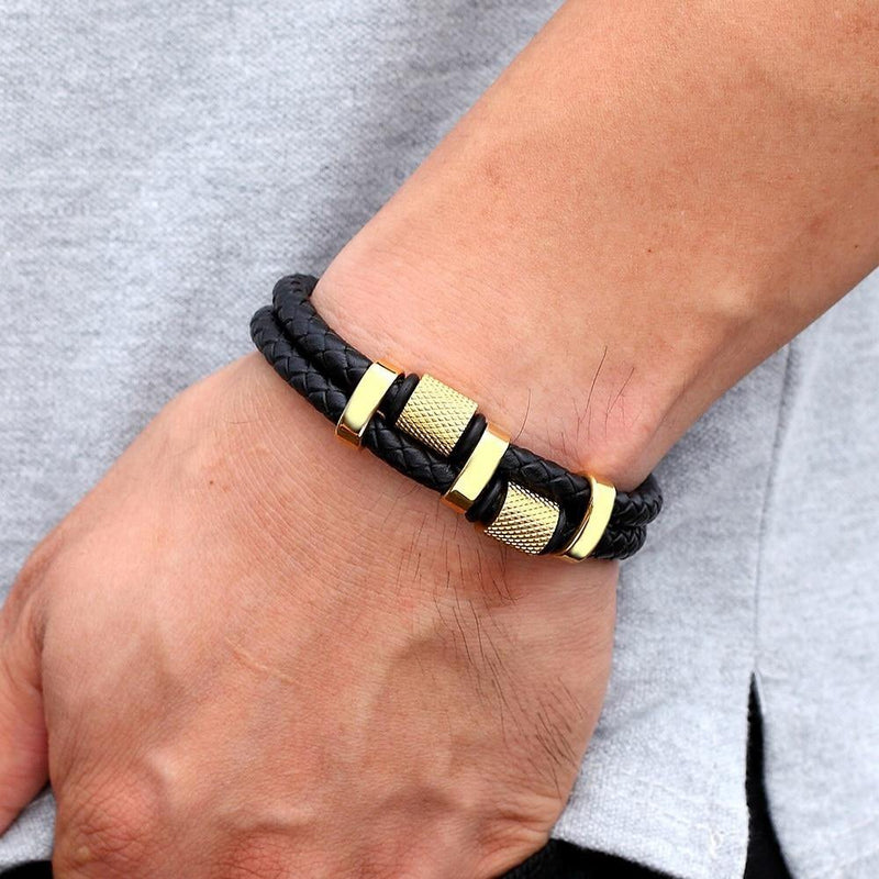 Men's Fashion Leather Bracelet - AM APPAREL