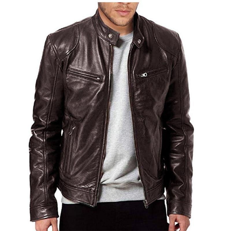 Men's Fashion Slim Fit Vinyl Jacket - AM APPAREL