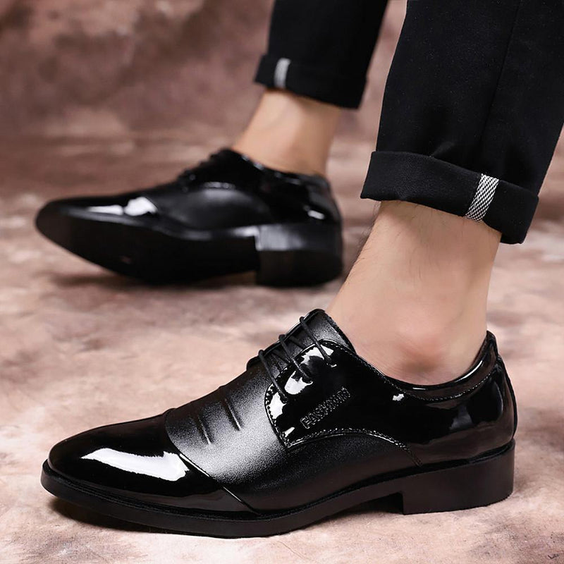 Men's Formal Faux Leather Spring British Oxford Shoes - AM APPAREL