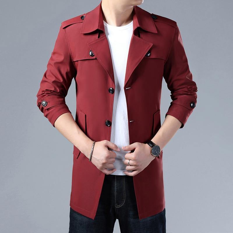 Men's Formal Trench Coats W/ Buttons - AM APPAREL