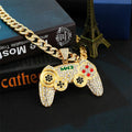 Men's Game Controller Pendant Rhinestone Necklace - AM APPAREL