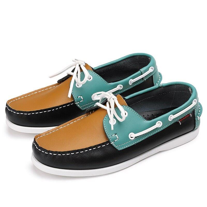 Men's Genuine Leather Boat Shoes / Loafers - AM APPAREL