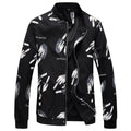 Men's Geometric Printed Zip Polyester Jacket - AM APPAREL