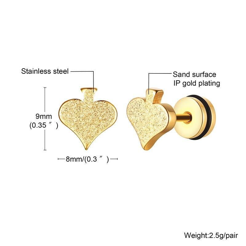 Men's Heart Stud Earring - AM APPAREL