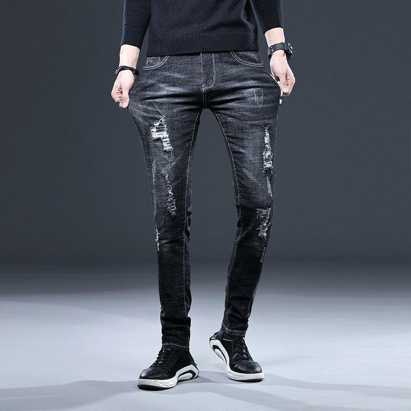 Men’s High Quality Retro Black Denim Pants - AM APPAREL